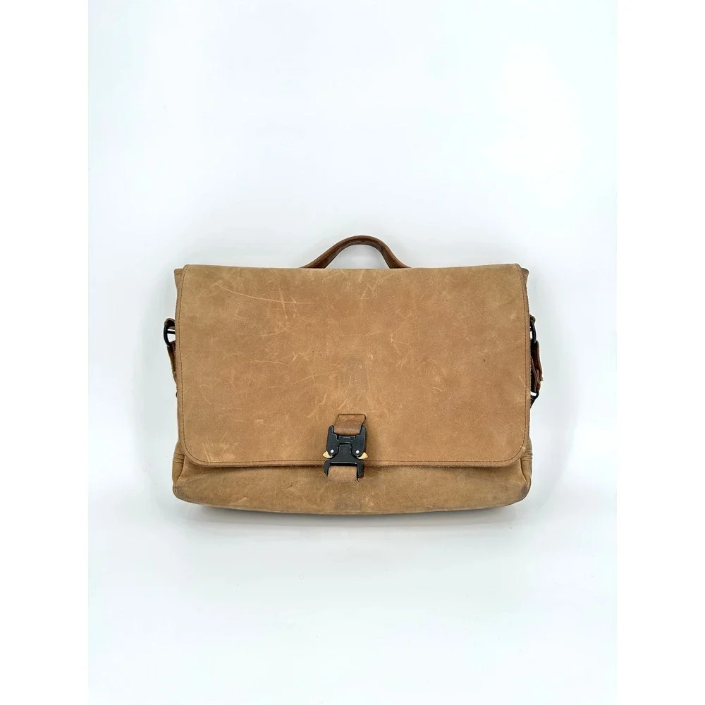 WaterField Designs Executive Leather Messenger Bag Grizzly Brown Laptop Satchel
